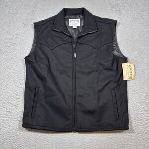 NWT Schaefer Outfitter Men's XL Black Wool Blend Ranch Arena Vest Full Zip